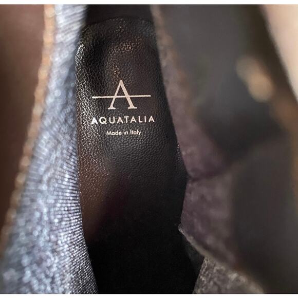 Aquatalia Vanie Brown Suede Sock Boots Sz 7.5B Block Heel Side Zip Waterproof - Picture 10 of 12